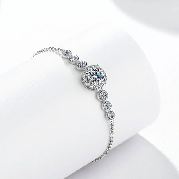 Wholesale Women's 925 Sterling Silver Geometric Star Moissanite Bracelet With Electroplating