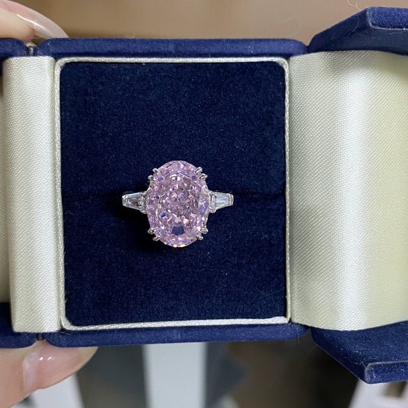 Wholesale Women's 925 Sterling Silver Geometric Sweet Style Diamond Ring