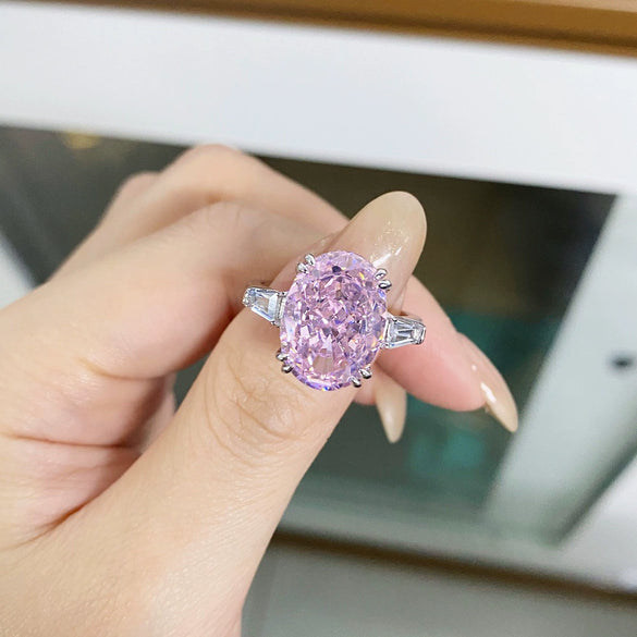 Wholesale Women's 925 Sterling Silver Geometric Sweet Style Diamond Ring