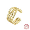 Wholesale Women's 925 Sterling Silver Geometric Threelayer Interwoven Electroplated Ring