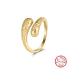 Wholesale Women's 925 Sterling Silver Geometric Threelayer Interwoven Electroplated Ring