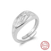 Wholesale Women's 925 Sterling Silver Geometric Threelayer Interwoven Electroplated Ring