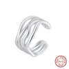 Wholesale Women's 925 Sterling Silver Geometric Threelayer Interwoven Electroplated Ring