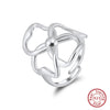 Wholesale Women's 925 Sterling Silver Geometric Threelayer Interwoven Electroplated Ring