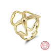 Wholesale Women's 925 Sterling Silver Geometric Threelayer Interwoven Electroplated Ring