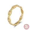 Wholesale Women's 925 Sterling Silver Geometric Threelayer Interwoven Electroplated Ring