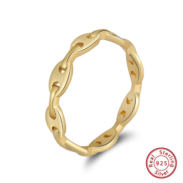 Wholesale Women's 925 Sterling Silver Geometric Threelayer Interwoven Electroplated Ring