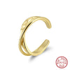 Wholesale Women's 925 Sterling Silver Geometric Threelayer Interwoven Electroplated Ring