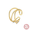 Wholesale Women's 925 Sterling Silver Geometric Threelayer Line Interwoven Ring Electroplated