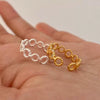 Wholesale Women's 925 Sterling Silver Geometric Twist Ring Jewelry With Electroplating