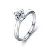 Wholesale Women's 925 Sterling Silver Geometric Twisted Arm Moissanite Ring With Electroplating