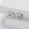 Wholesale Women's 925 Sterling Silver Geometric Wave Inlaid Zircon Ear Buckle Earrings