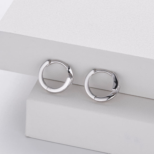 Wholesale Women's 925 Sterling Silver Geometric Wave Inlaid Zircon Ear Buckle Earrings