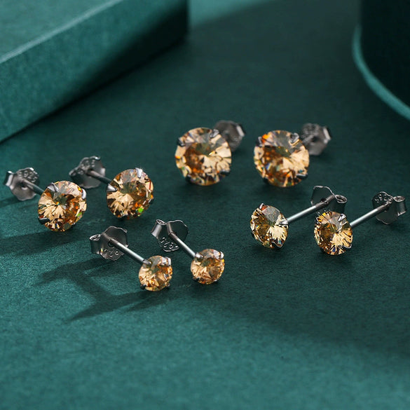 Wholesale Women's 925 Sterling Silver Geometric Zircon Set Earrings Simple Light Luxury Style