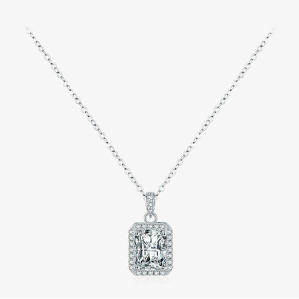 Wholesale Women's 925 Sterling Silver Geometry Pattern Mixed Gem Inlay Necklace Set With Precious Stones