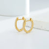 Wholesale Women's 925 Sterling Silver Gold Plated Color Zircon Geometric Inlaid Earrings