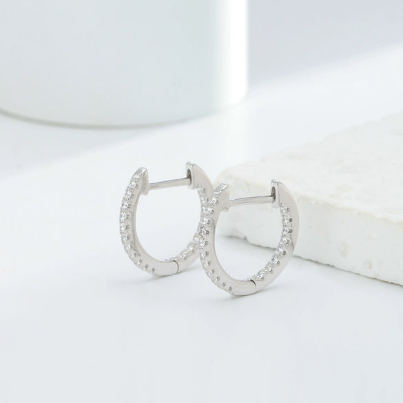 Wholesale Women's 925 Sterling Silver Gold Plated Color Zircon Geometric Inlaid Earrings