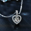 Wholesale Women's 925 Sterling Silver Heart Shape Moissanite Inlaid Clavicle Pendant Necklace With Cross Chain