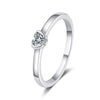 Wholesale Women's 925 Sterling Silver Heart Shaped Moissanite Ring Set With Electroplating