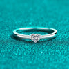Wholesale Women's 925 Sterling Silver Heart Shaped Moissanite Ring Set With Electroplating