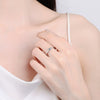 Wholesale Women's 925 Sterling Silver Heart Shaped Moissanite Ring Set With Electroplating