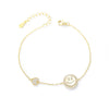 Wholesale Women's Sterling Silver Heartshaped Cartoon Characters Zircon Bracelet
