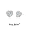 Wholesale Women's 925 Sterling Silver Heartshaped Doublelayer Zircon Electroplated Classic Fashion Earrings