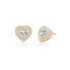 Wholesale Women's 925 Sterling Silver Heartshaped Doublelayer Zircon Electroplated Classic Fashion Earrings
