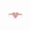 Wholesale Women's 925 Sterling Silver Heartshaped Geometric Inlaid Powder Zircon Electroplated Ring