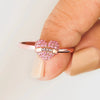 Wholesale Women's 925 Sterling Silver Heartshaped Geometric Inlaid Powder Zircon Electroplated Ring