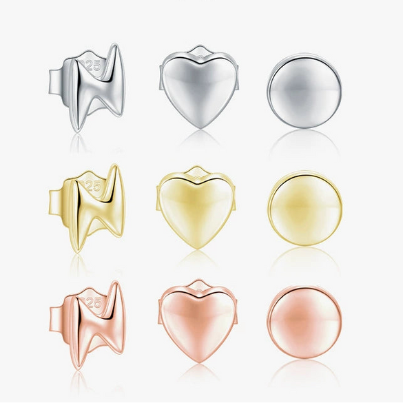 Wholesale Women's 925 Sterling Silver Heartshaped Lightning Star Antiallergy Earrings