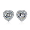 Wholesale Women's 925 Sterling Silver Heartshaped Moissanite Earrings With Electroplating