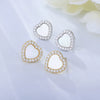 Wholesale Women's 925 Sterling Silver Heartshaped Stud Earrings With Diamond Design