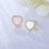 Wholesale Women's 925 Sterling Silver Heartshaped Stud Earrings With Diamond Design