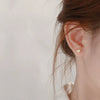 Wholesale Women's 925 Sterling Silver Heartshaped Stud Earrings With Diamond Embedded