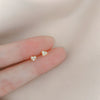 Wholesale Women's 925 Sterling Silver Heartshaped Stud Earrings With Diamond Embedded
