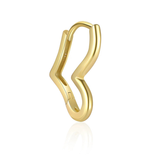 Wholesale Women's 925 Sterling Silver Hollow Heart Shape Minimalist Electroplated Earrings