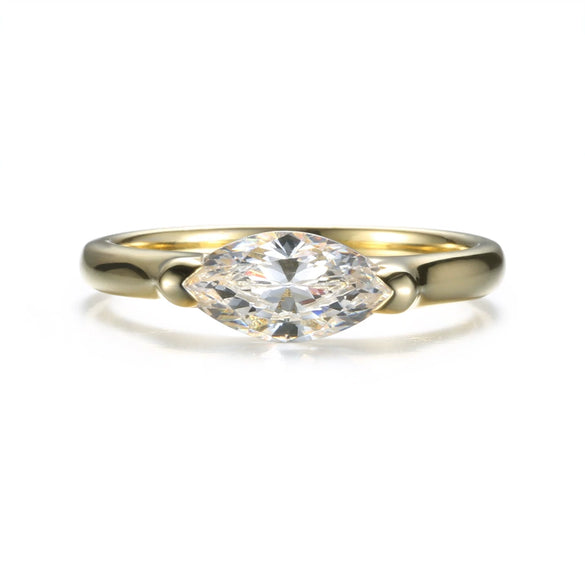 Wholesale Women's 925 Sterling Silver Horse Eye Ring With Moissanite And Rhombus Pattern Electroplated