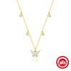 Wholesale Women's 925 Sterling Silver Hot Butterfly Geometric Patterned Stacked Clavicle Chain With Electroplating O Word Chain Necklace