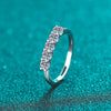Wholesale Women's 925 Sterling Silver Inlaid Pt950 Platinum Moissanite Row Ring With Geometric Design And Electroplating