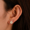 Wholesale Women's 925 Sterling Silver Inlaid With Pearls Fourleaf Clover And Flower Earrings