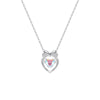 Wholesale Women's 925 Sterling Silver Inlaid Zircon Geometric Heart And Dropshaped Pendant Cross Chain Necklace