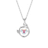 Wholesale Women's 925 Sterling Silver Inlaid Zircon Geometric Heart And Dropshaped Pendant Cross Chain Necklace