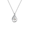 Wholesale Women's 925 Sterling Silver Inlaid Zircon Geometric Heart And Dropshaped Pendant Cross Chain Necklace