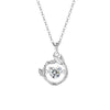 Wholesale Women's 925 Sterling Silver Inlaid Zircon Geometric Heart And Dropshaped Pendant Cross Chain Necklace