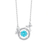 Wholesale Women's 925 Sterling Silver Inlaid Zircon Geometric Heart And Dropshaped Pendant Cross Chain Necklace