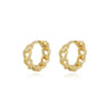 Wholesale Women's 925 Sterling Silver Ins Retro Simple Geometric Style Chain Earrings With Electroplating