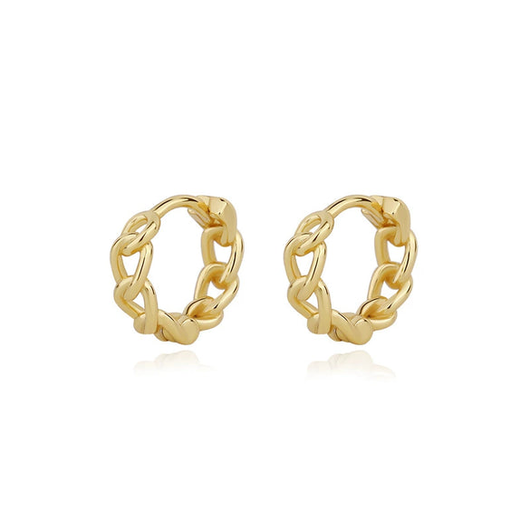 Wholesale Women's 925 Sterling Silver Ins Retro Simple Geometric Style Chain Earrings With Electroplating