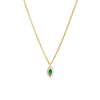 Wholesale Women's Sterling Silver 14K Gold Plated Emerald Rhombus Pendant Ochain Necklace With Eye Of Horus Retro Design