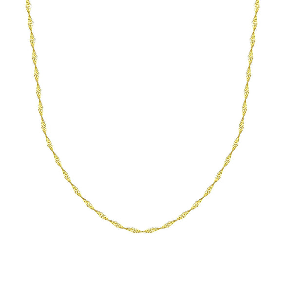 Wholesale Women's 925 Sterling Silver 18K Gold Plated Water Wave Geometric Fashion Chain